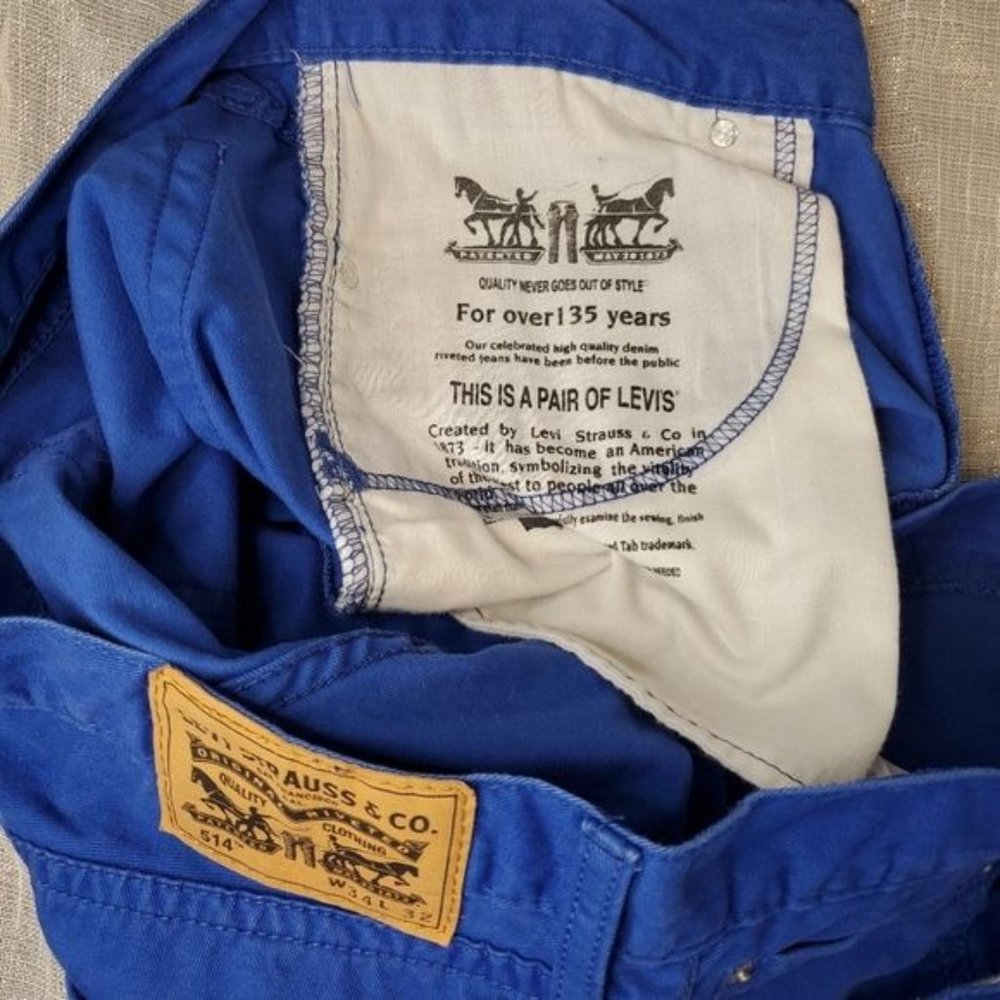 Levi Strauss & Co Men's 514 Straight Fit-Jeans, Electric Blue. Size 38x29 - Picture 13 of 13